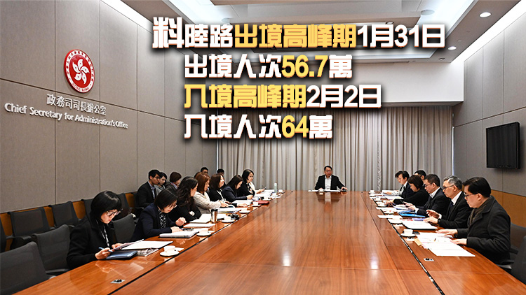 入境處估內地春節黃金周867萬人次進出香港 政府將協調口岸及加強公共運輸配套