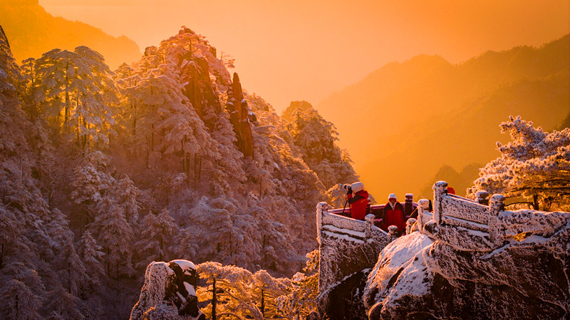 黃山風景區：雪後初霽 美不勝收