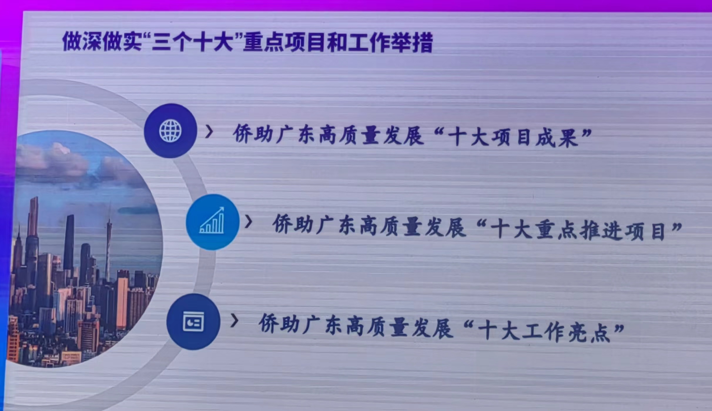 僑助廣東高質量發展十大項目成果、十大重點推進項目和十大工作亮點發布