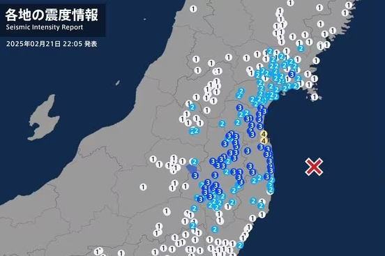 日本福島近海發生5級地震