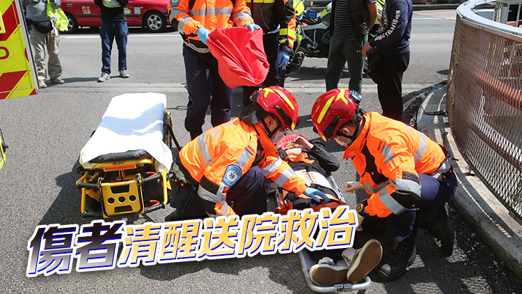 疑車門未關好釀意外 中區花園道跟車工人跌落貨車